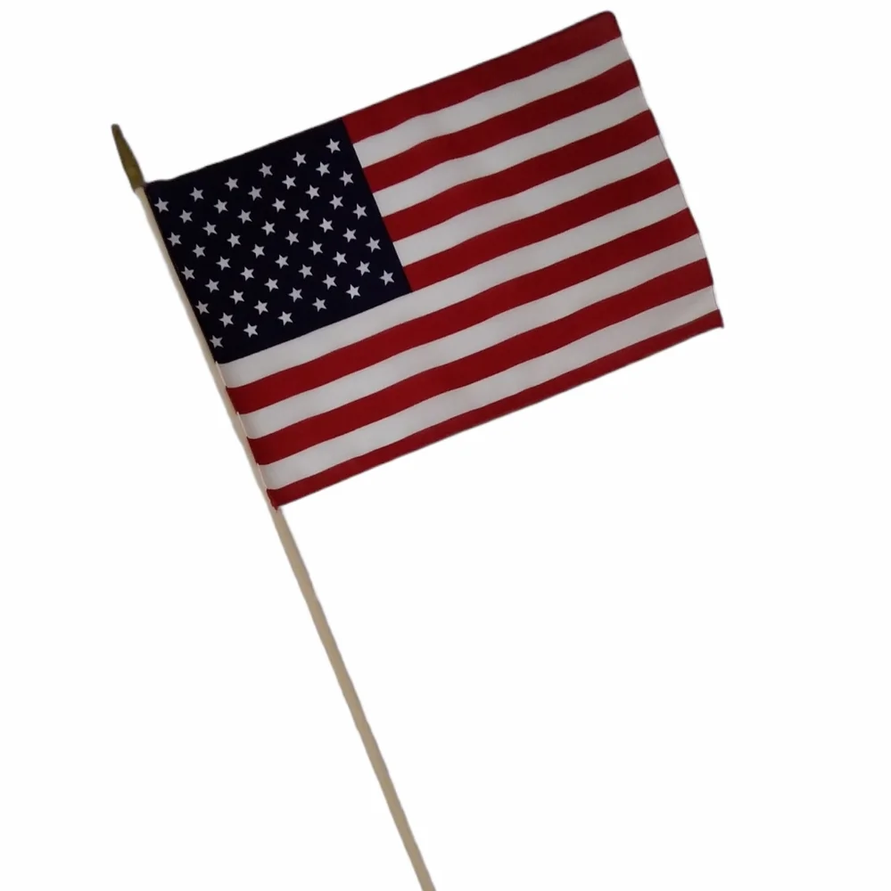 God Bless America Flags American Flag 2 Pc Set Patriotic USA Bundle Lot Red Blue